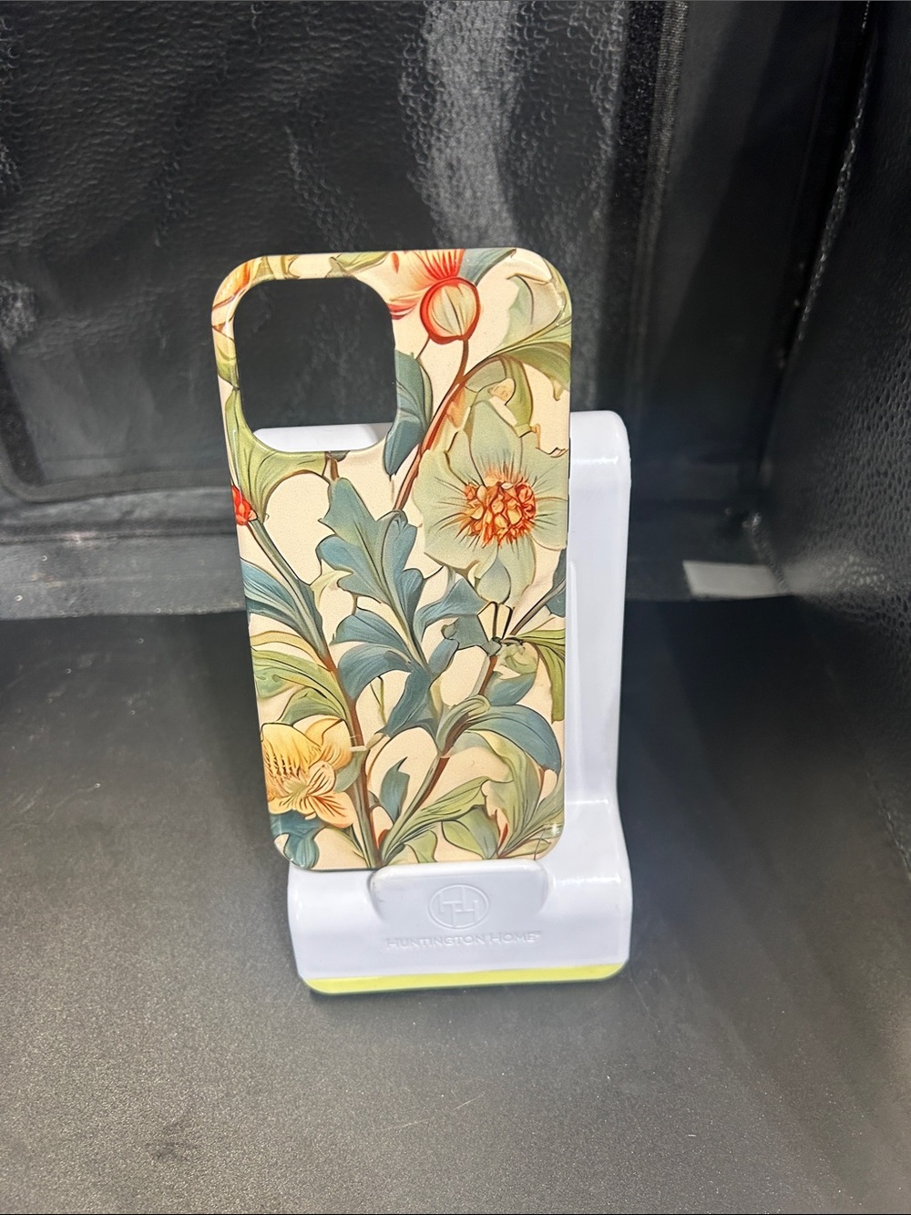 Floral Decorative Phone Case in Cream & Green